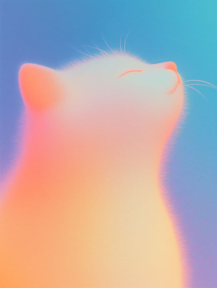 A cat with eyes closed, its face lifted to the light